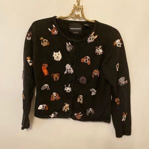 Michael Simon Beaded Embroidered Dog Cardigan